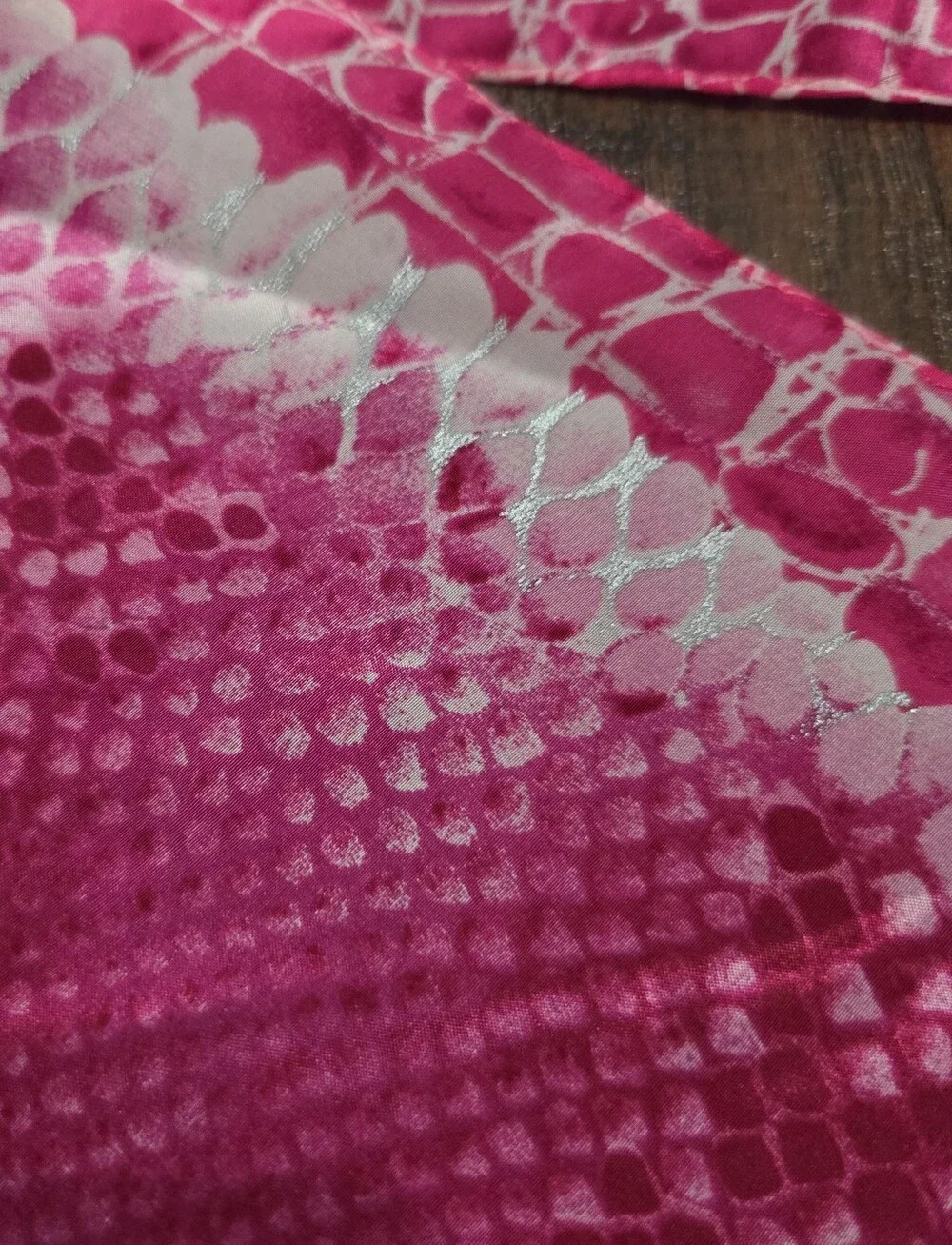Pink Snakeskin Print Silk Scarf